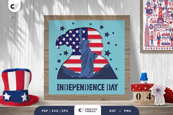 3D SVG Eagle for Independence Day