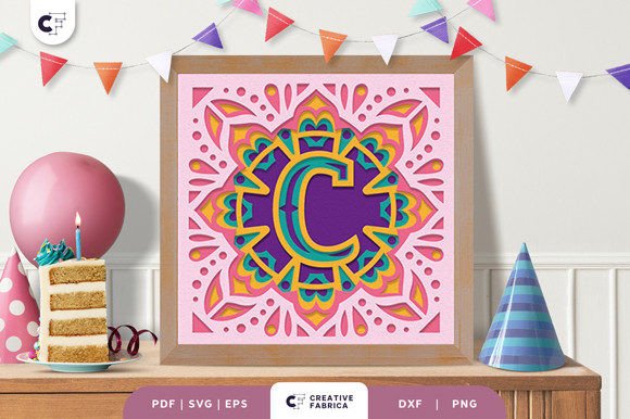 3D SVG Letter C for Birthdays & Decor