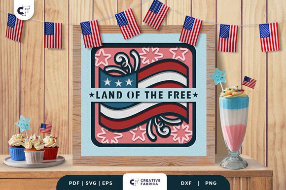 4th of July 3D SVG for Independence Day