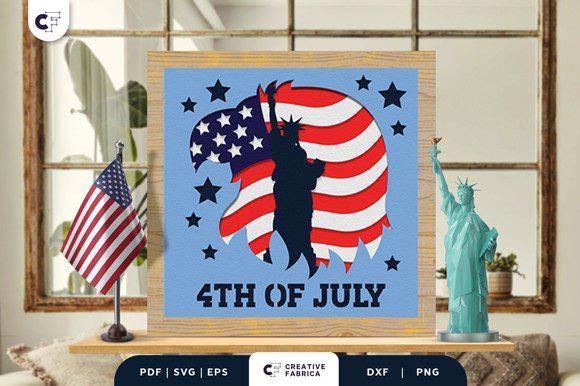 4th of July Eagle 3D SVG for Independence Day