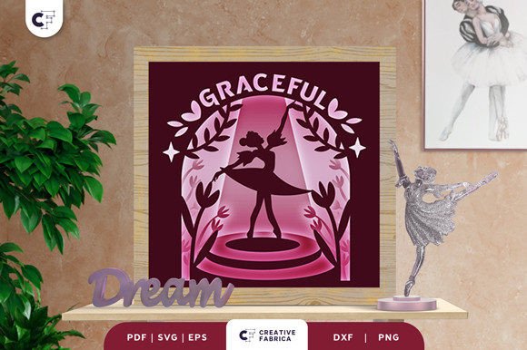Ballerina on Stage 3D SVG for Sports