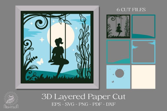 Beautiful Girl 3D SVG for Shadow Boxes
