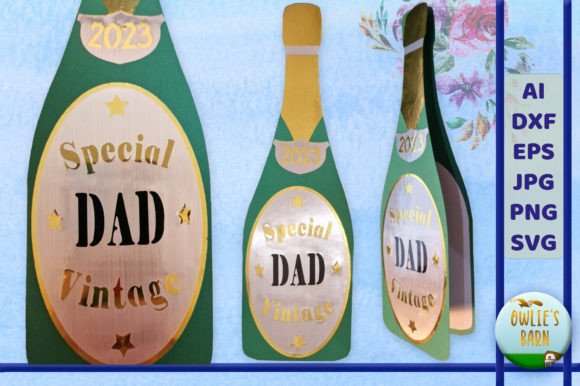 Champagne Bottle Card 3D SVG Shapes Review