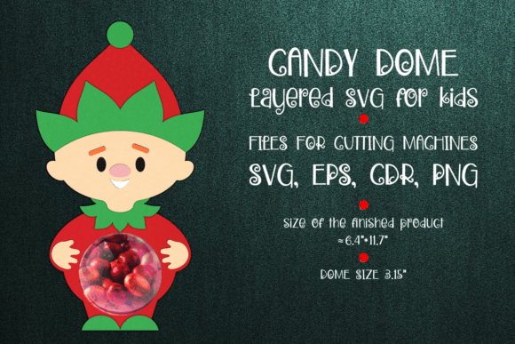 Christmas Elf Candy Dome 3D SVG Review