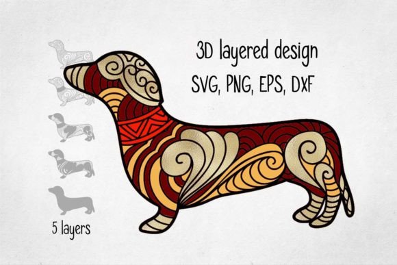Dachshund 3D SVG Shapes for Crafters