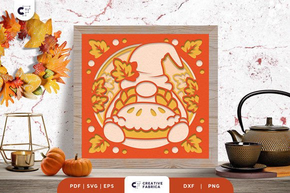 Fall Gnome with Basket 3D Paper Cut SVG Review