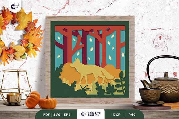 Fox in the Fall Forest 3D Shadow Box Review