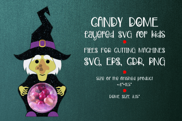 Halloween Witch Candy Dome: 3D SVG Shapes