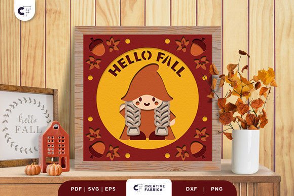 Hello Fall Gnome 3D Paper Cut SVG Review
