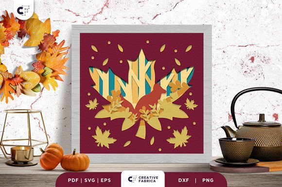 Maple Leaves Forest 3D SVG for Fall Crafts
