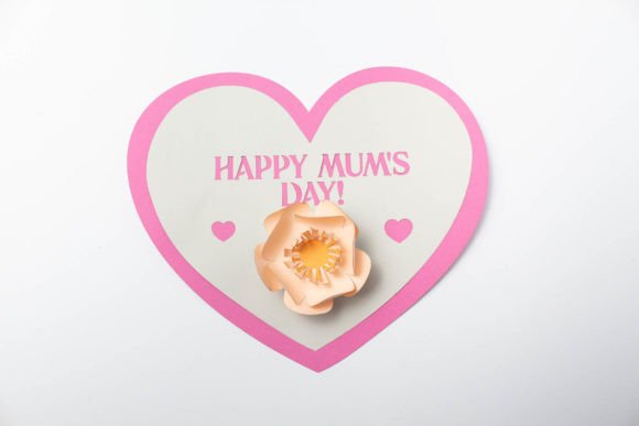 Mother S Day 3D SVG: Camellias Flower Heart Card