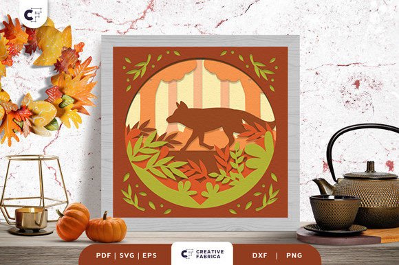 Review: Red Fox in Autumn 3D Shadow Box SVG
