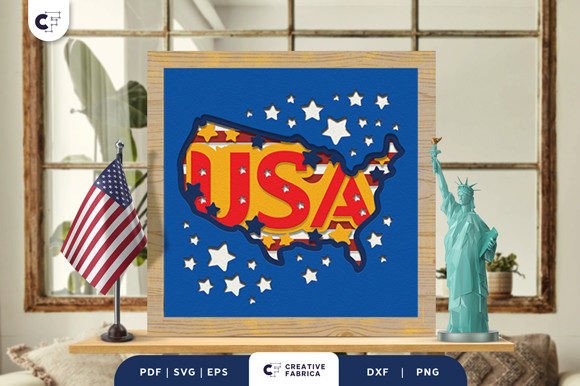 Reviewing the USA Map Text Sign 3D Layered Papercut