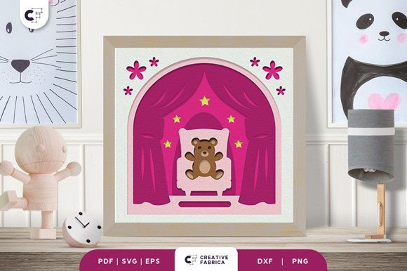 Teddy Paper Doll House 3D SVG: Fantasy And Fairy Tales